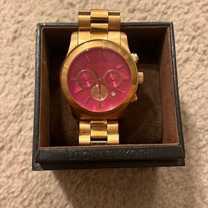 Michael Kors Runway Pink Dial Rose Gold-tone Ladies Watch Mk5931